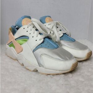 Nike Air Huarache SE Sail Womens Size 12 White/Orange/Blue Running Shoes